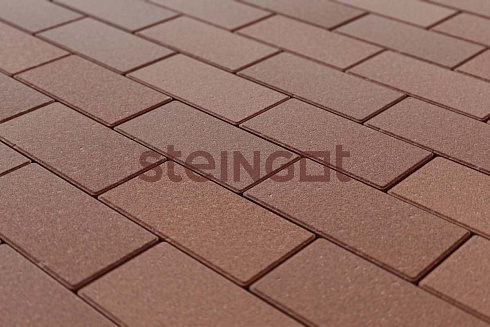 Тротуарная плитка Steingot Брусчатка "Коричневая" (верхний прокрас, минифаска) 60мм