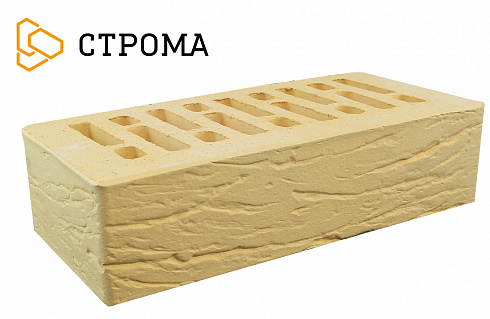 Кирпич керамический лицевой Строма "Слоновая кость" Рустик 1НФ/УС