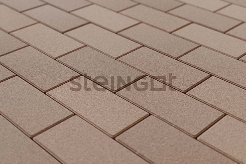 Тротуарная плитка Steingot Брусчатка "Бежевая" (верхний прокрас, минифаска) 60мм
